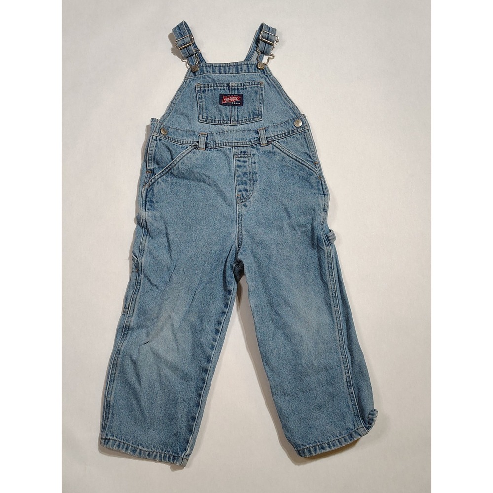 vintage Old Navy Kids Blue Jeans Denim Overalls Light Wash Carpenter 4T Y2K work